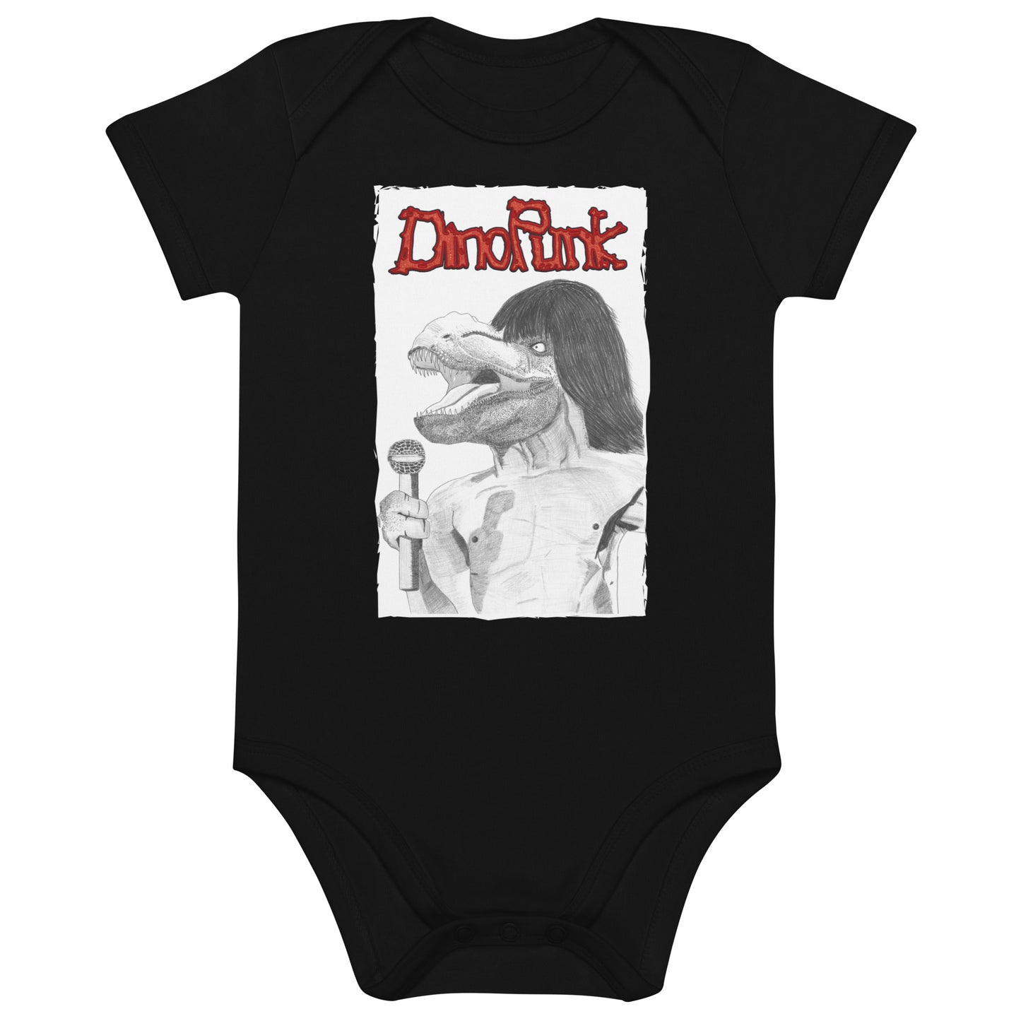 TyrIggysaurus Pop Dinopunk cotton baby bodysuit