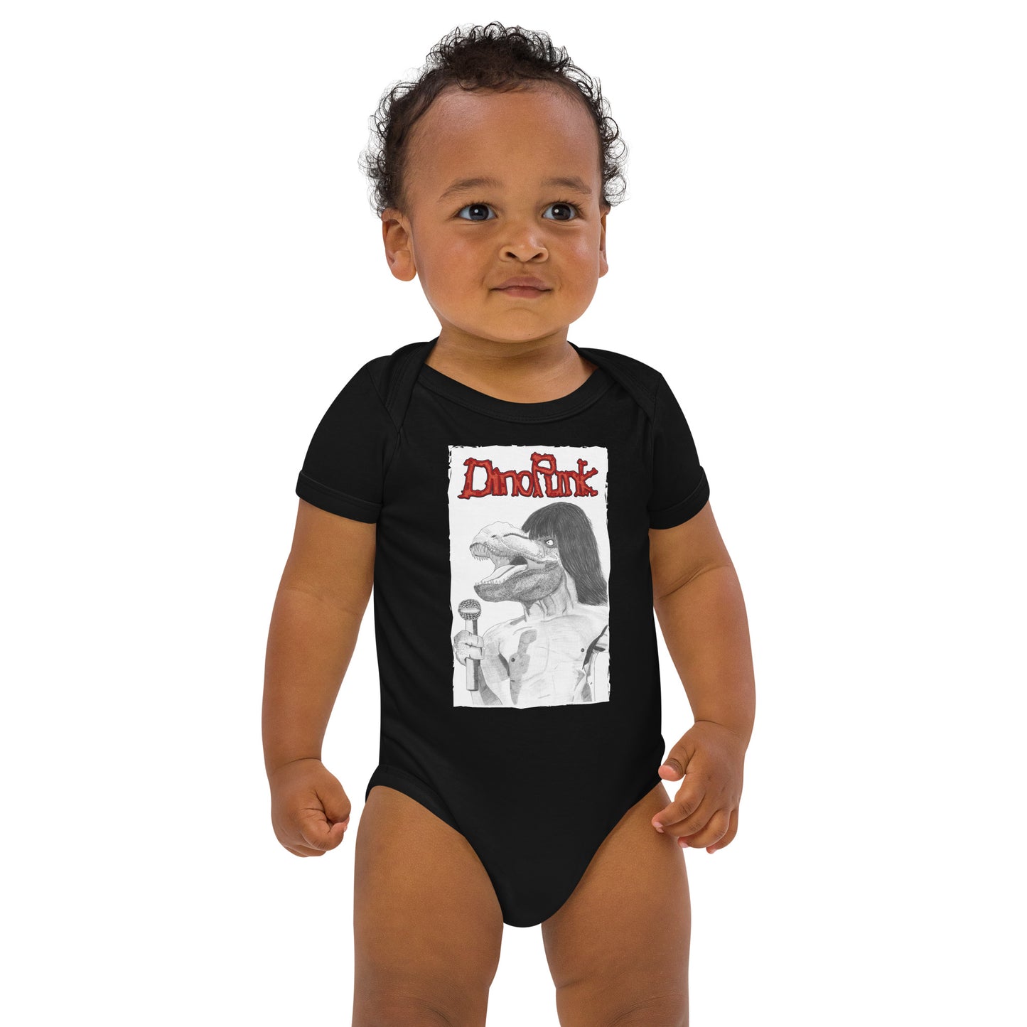 TyrIggysaurus Pop Dinopunk cotton baby bodysuit