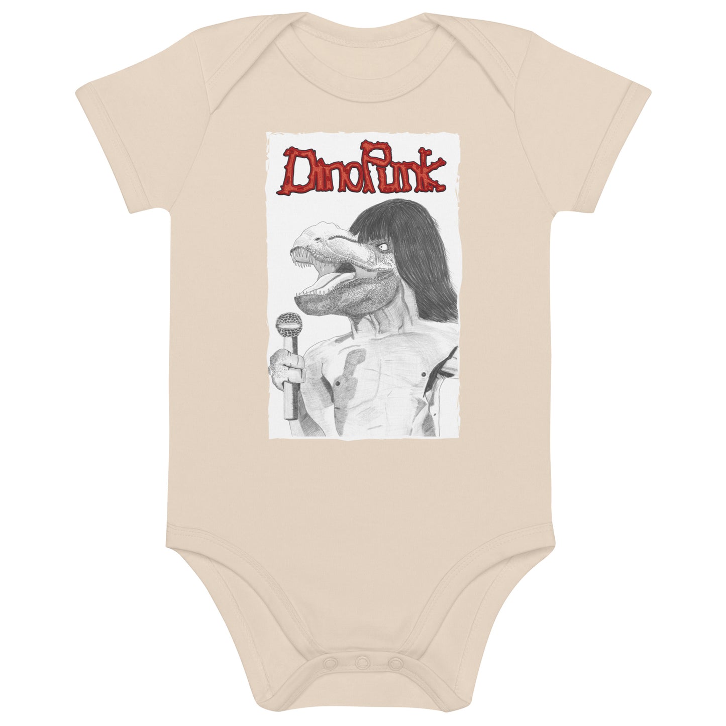 TyrIggysaurus Pop Dinopunk cotton baby bodysuit