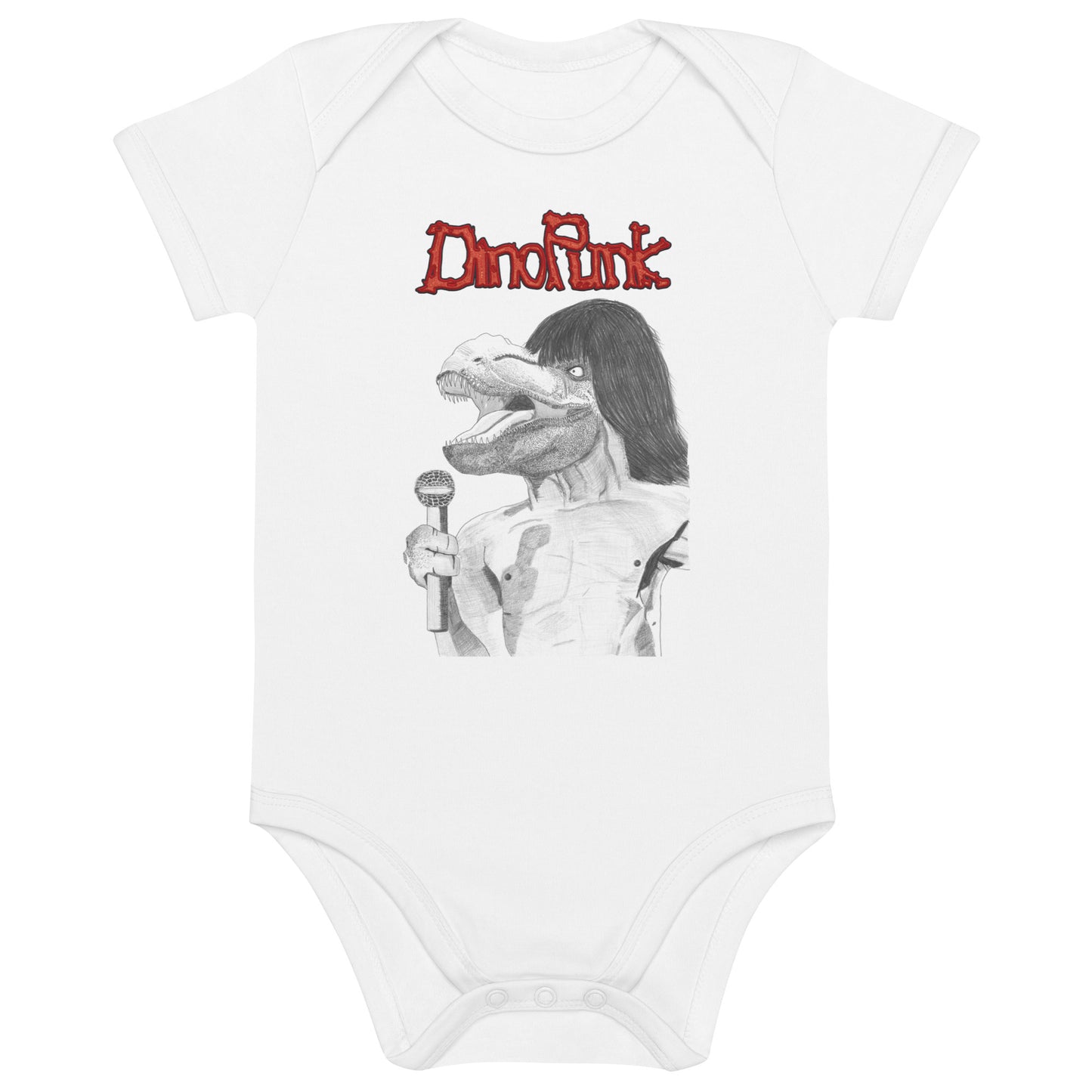 TyrIggysaurus Pop Dinopunk cotton baby bodysuit