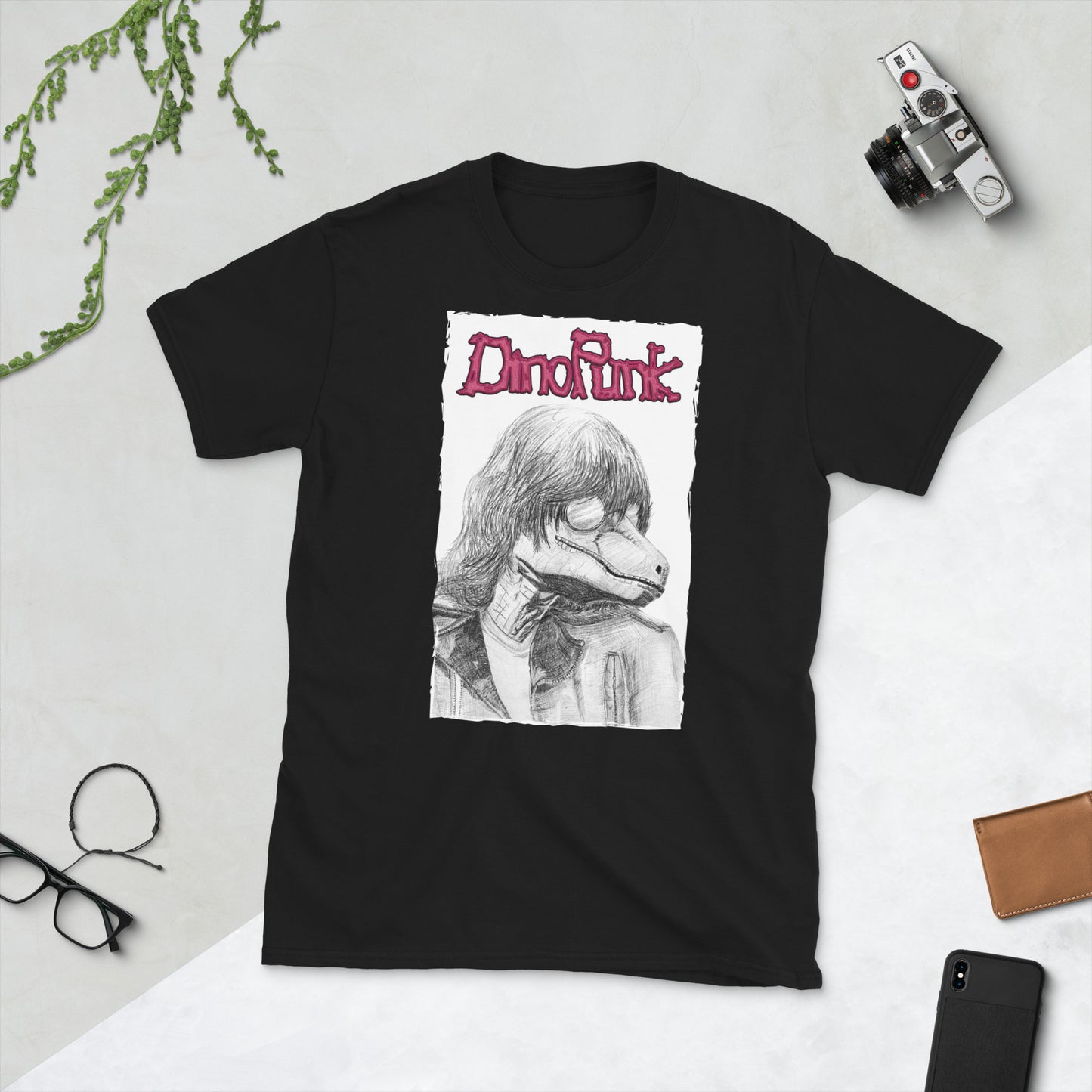 VelociRamone Short-Sleeve T-Shirt (Joey Ramone x Velociraptor)