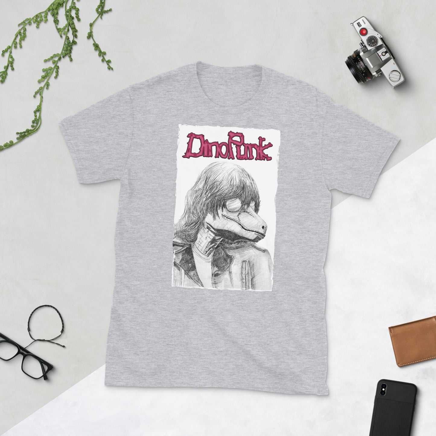 VelociRamone Short-Sleeve T-Shirt (Joey Ramone x Velociraptor)